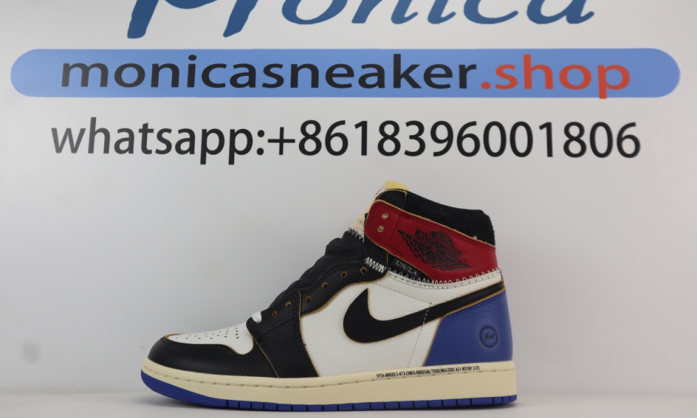 LJR Air Jordan 1 x Union x Fragment Black and Varsity Red