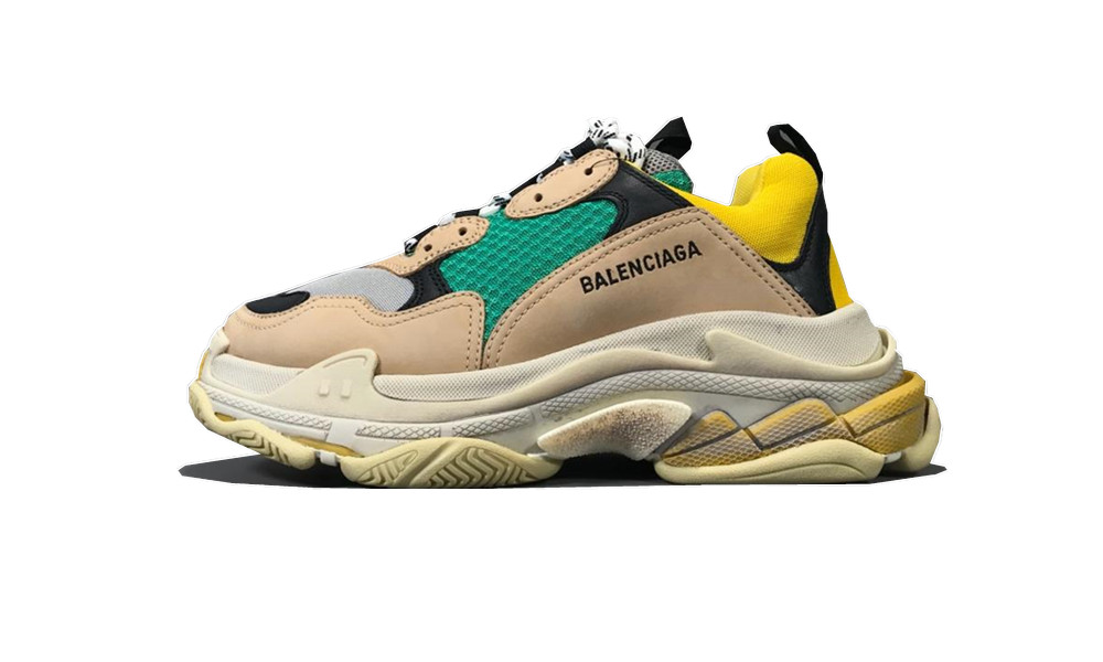 Balenciage Triple S Beige Green Yellow