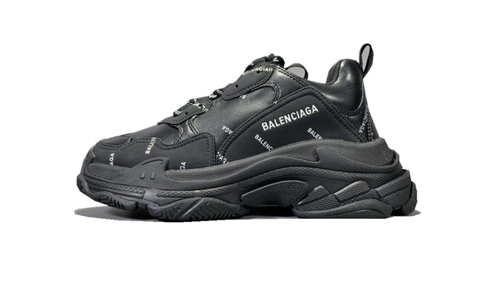 BALENCIAGE TRIPLE S logo all black