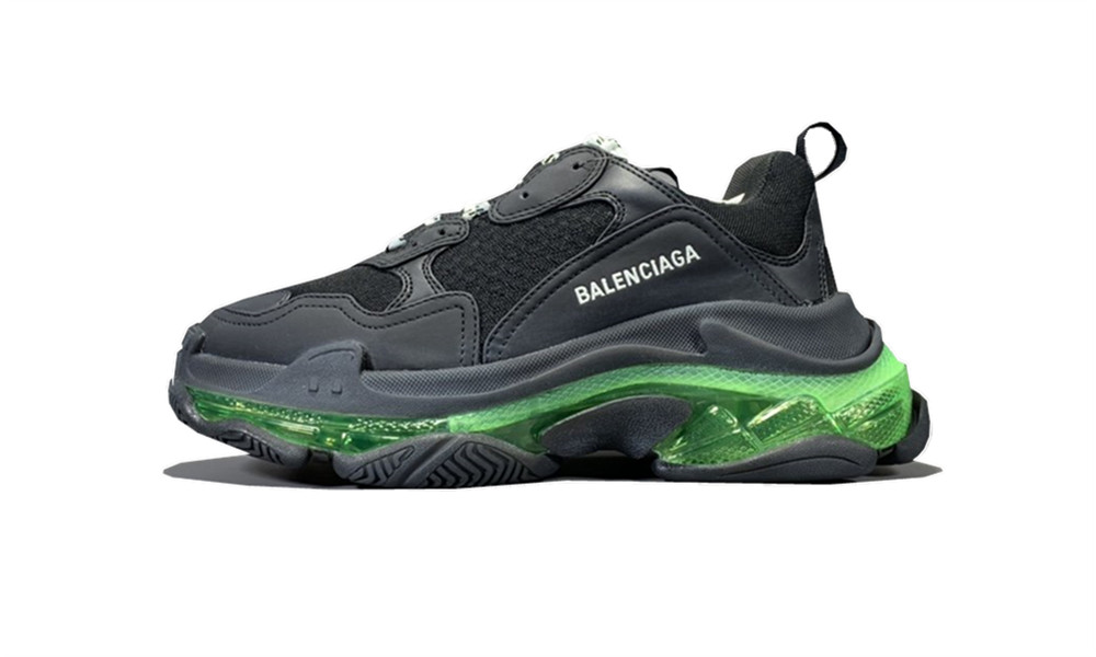 Balenciage Triple S Black Yellow Fluo