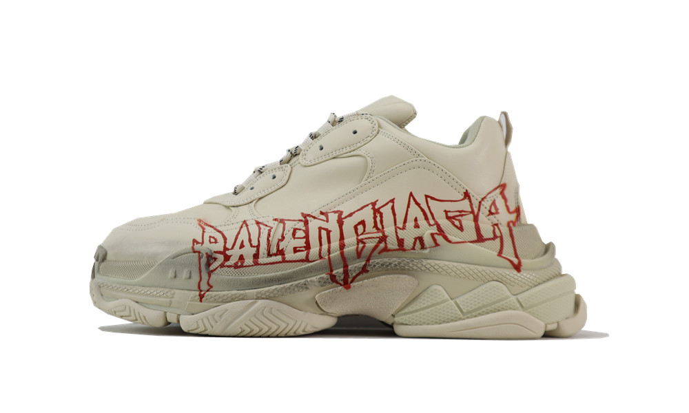 Balenciagg Triple S DIY Metal White Red