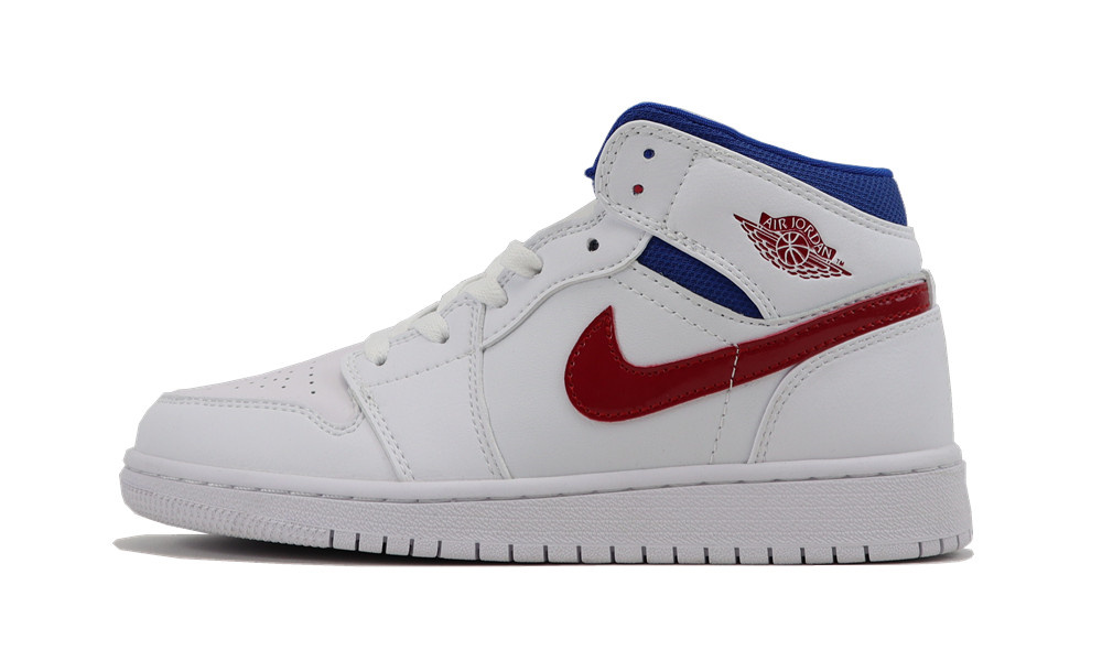 Air Jordan 1 Mid White Red Royal Blue